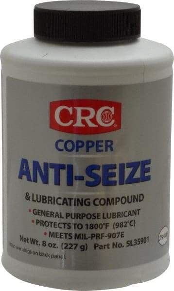 CRC - 8 oz Bottle General Purpose Anti-Seize Lubricant - Copper, -95 to 1,800°F, Bronze, Water Resistant - Makers Industrial Supply