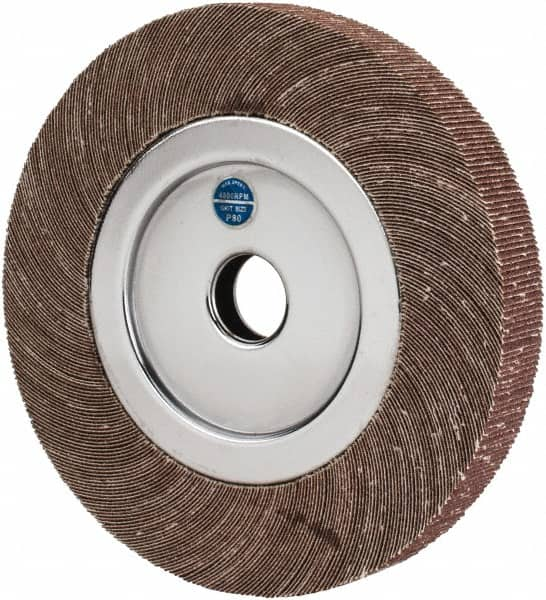 Value Collection - 8" Diam, 80 Grit Aluminum Oxide Unmounted Flap Wheel - 1" Hole, 1" Wide, Coated, Medium Grade, 4,800 Max RPM - Makers Industrial Supply