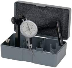 TESA Brown & Sharpe - 6 Piece, 0.05" to 0.06" Measuring Range, 1-1/2" Dial Diam, 0-15-0 Dial Reading, White Dial Test Indicator Kit - 0.0001" Accuracy, 0.65" Contact Point Length, 0.08" Ball Diam, 0.005" Dial Graduation - Makers Industrial Supply