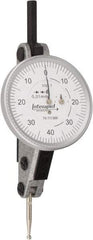 INTERAPID - 1.6 mm Range, 0.01 mm Dial Graduation, Horizontal Dial Test Indicator - 1-1/2 Inch White Dial, 0-40-0 Dial Reading - Makers Industrial Supply