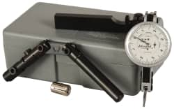 TESA Brown & Sharpe - 6 Piece, 0.0001" to 0.06" Measuring Range, 1-1/2" Dial Diam, 0-4-0 Dial Reading, White Dial Test Indicator Kit - 0.0001" Accuracy, 0.65" Contact Point Length, 0.08" Ball Diam, 0.001" Dial Graduation - Makers Industrial Supply