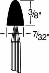 Grier Abrasives - 7/32 x 3/8" Head Diam x Thickness, B44, Tree, Aluminum Oxide Mounted Point - Makers Industrial Supply