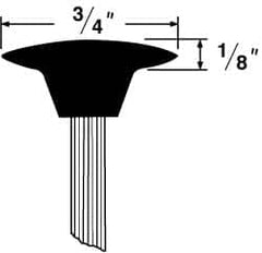 Grier Abrasives - 3/4 x 1/8" Head Diam x Thickness, B70, Mushroom, Aluminum Oxide Mounted Point - Makers Industrial Supply