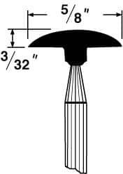 Grier Abrasives - 5/8 x 1/8" Head Diam x Thickness, B71, Mushroom, Aluminum Oxide Mounted Point - Makers Industrial Supply