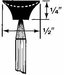 Grier Abrasives - 1/2 x 1/4" Head Diam x Thickness, B82, Inverted Cone Cupped End, Aluminum Oxide Mounted Point - Makers Industrial Supply