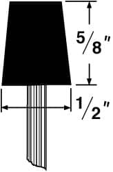 Mounted Point: 5/8″ Thick, 1/8″ Shank Dia, B91, 60 Grit, Medium Blue, Aluminum Oxide, 1-1/2″ Shank Length