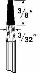 Grier Abrasives - 1/8 x 3/8" Head Diam x Thickness, B97, Flat Cone, Aluminum Oxide Mounted Point - Makers Industrial Supply