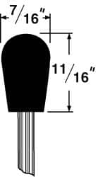 Grier Abrasives - 7/16" Head Diam x 11/16" Thickness, B111, Inverted Cone Radius End, Aluminum Oxide Mounted Point - Makers Industrial Supply