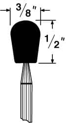 Grier Abrasives - 3/8 x 1/2" Head Diam x Thickness, B112, Inverted Cone Radius End, Aluminum Oxide Mounted Point - Makers Industrial Supply