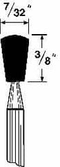 Grier Abrasives - 7/32 x 3/8" Head Diam x Thickness, B114, Inverted Cone Radius End, Aluminum Oxide Mounted Point - Makers Industrial Supply