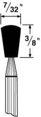 Grier Abrasives - 7/32 x 3/8" Head Diam x Thickness, B114, Inverted Cone Radius End, Aluminum Oxide Mounted Point - Makers Industrial Supply