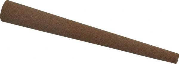 Made in USA - 4" Long x 1/2" Diam x 1/2" Thick, Aluminum Oxide Sharpening Stone - Round Tapered, Medium Grade - Makers Industrial Supply