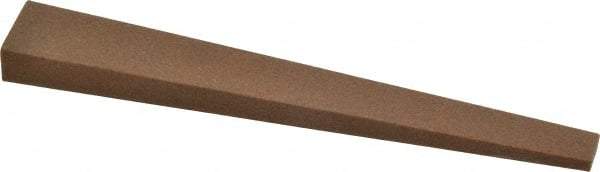 Made in USA - 1/2" Wide x 4" OAL, Aluminum Oxide Sharpening Stone - Flat Tapered, Medium Grade, 220 Grit - Makers Industrial Supply