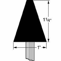 Grier Abrasives - 1 x 1-1/4" Head Diam x Thickness, A2, Cone, Aluminum Oxide Mounted Point - Makers Industrial Supply