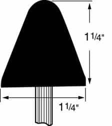 Grier Abrasives - 1-1/4 x 1-1/4" Head Diam x Thickness, A4, Tree, Aluminum Oxide Mounted Point - Makers Industrial Supply