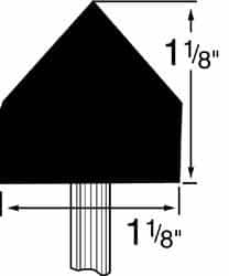 Grier Abrasives - 1-1/8 x 1-1/8" Head Diam x Thickness, A13, Pointed Cylinder, Aluminum Oxide Mounted Point - Makers Industrial Supply