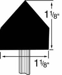 Grier Abrasives - 1-1/8 x 1-1/8" Head Diam x Thickness, A13, Pointed Cylinder, Aluminum Oxide Mounted Point - Makers Industrial Supply