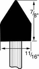 Grier Abrasives - 11/16 x 7/8" Head Diam x Thickness, A14, Pointed Cylinder, Aluminum Oxide Mounted Point - Makers Industrial Supply