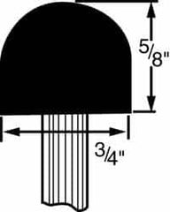 Grier Abrasives - 3/4 x 5/8" Head Diam x Thickness, A22, Ball Nose, Aluminum Oxide Mounted Point - Makers Industrial Supply