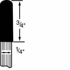 Grier Abrasives - 1/4 x 3/4" Head Diam x Thickness, A24, Ball Nose, Aluminum Oxide Mounted Point - Makers Industrial Supply