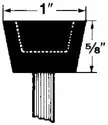 Grier Abrasives - 1 x 5/8" Head Diam x Thickness, A32, Inverted Cone Cupped End, Aluminum Oxide Mounted Point - Makers Industrial Supply