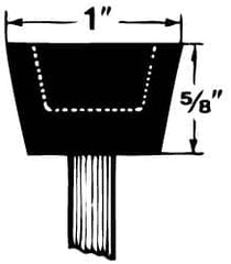 Grier Abrasives - 1 x 5/8" Head Diam x Thickness, A32, Inverted Cone Cupped End, Aluminum Oxide Mounted Point - Makers Industrial Supply