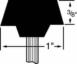 Grier Abrasives - 1 x 3/8" Head Diam x Thickness, A35, Flat Cone, Aluminum Oxide Mounted Point - Makers Industrial Supply