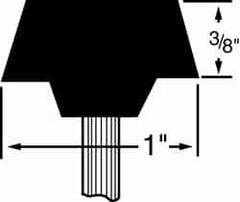 Grier Abrasives - 1 x 3/8" Head Diam x Thickness, A35, Flat Cone, Aluminum Oxide Mounted Point - Makers Industrial Supply