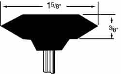 Grier Abrasives - 1-5/8 x 3/8" Head Diam x Thickness, A36, Wheel Tapered Edge, Aluminum Oxide Mounted Point - Makers Industrial Supply