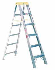 Made in USA - 10 Ft. High, Type I Rating, Aluminum Step Ladder - Makers Industrial Supply