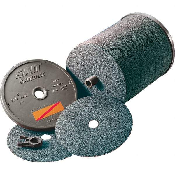 Sait - 5" Diam 7/8" Hole 60 Grit Fiber Disc - Ceramic, 10,000 Max RPM - Makers Industrial Supply