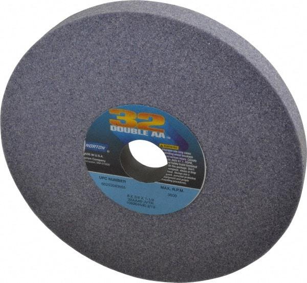 Norton - 8" Diam x 1-1/4" Hole x 3/4" Thick, J Hardness, 46 Grit Surface Grinding Wheel - Aluminum Oxide, Type 1, Coarse Grade, 3,600 Max RPM, Vitrified Bond, No Recess - Makers Industrial Supply