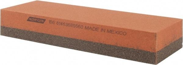 Norton - 6" Long x 2" Wide x 1" Thick, Aluminum Oxide Sharpening Stone - Rectangle, Coarse, Fine Grade - Makers Industrial Supply