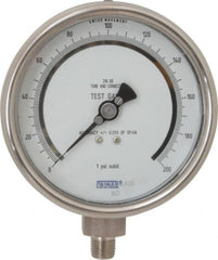 Wika - 4" Dial, 1/4 Thread, 0-200 Scale Range, Pressure Gauge - Lower Connection Mount, Accurate to 0.25% of Scale - Makers Industrial Supply