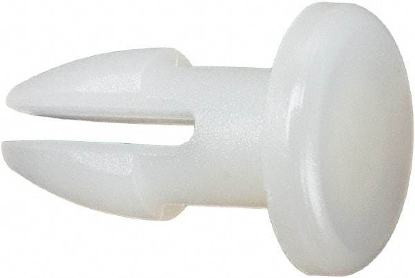 Made in USA - 0.16" Hole Diam, 0.45" OAL, Split Shank, Nylon Panel Rivet - 0.395" Length Under Head, 0.195" Material Thickness, 0.31" Head Diam - Makers Industrial Supply