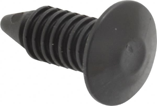 Made in USA - 9/32" Hole Diam, Ratchet Shank, Nylon Panel Rivet - 0.891" Length Under Head, 1/12" to 1/2" Material Thickness, 5/8" Head Diam - Makers Industrial Supply