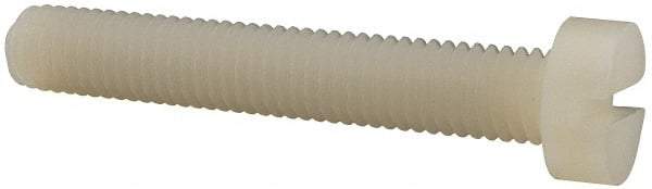 Made in USA - M8x1.25 Metric Coarse, 50mm Length Under Head Slotted Drive Machine Screw - Cheese Head, Grade 6/6 Nylon, Uncoated, Without Washer - Makers Industrial Supply