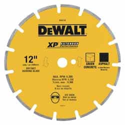 DeWALT - 12" Diam, 1" Arbor Hole Diam, Wet & Dry Cut Saw Blade - Diamond-Tipped, Standard Round Arbor - Makers Industrial Supply