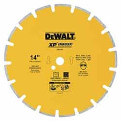 DeWALT - 14" Diam, 1" Arbor Hole Diam, Wet & Dry Cut Saw Blade - Diamond-Tipped, Standard Round Arbor - Makers Industrial Supply