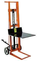 Wesco Industrial Products - 750 Lb Capacity, 54" Lift Height, Hydraulic Platform Base Manually Operated Lift - 54" Minimum Operating Height - Makers Industrial Supply