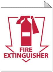 NMC - Fire Extinguisher, Plastic Fire Sign - 8" Wide x 10" High, Glow-in-the-Dark - Makers Industrial Supply