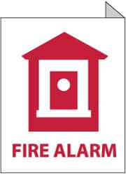 NMC - Fire Alarm, Plastic Fire Sign - 8" Wide x 10" High, Glow-in-the-Dark - Makers Industrial Supply