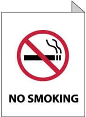 NMC - "No Smoking", 10" Long x 8" Wide, Rigid Plastic Safety Sign - Rectangle, 0.05" Thick, Use for Smoking Regulations - Makers Industrial Supply