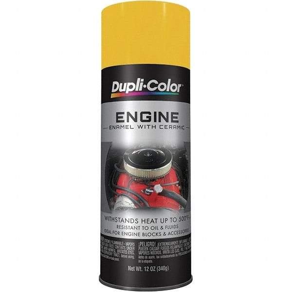 Dupli-Color - 12 oz Daytona Yellow Automotive Heat Resistant Paint - Gloss Finish, 500°F Max Temp, Comes in Aerosol Can - Makers Industrial Supply