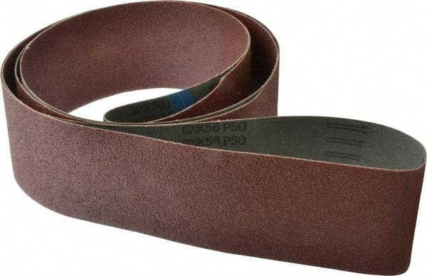 Tru-Maxx - 4" Wide x 132" OAL, 50 Grit, Aluminum Oxide Abrasive Belt - Aluminum Oxide, Coarse, Coated - Makers Industrial Supply