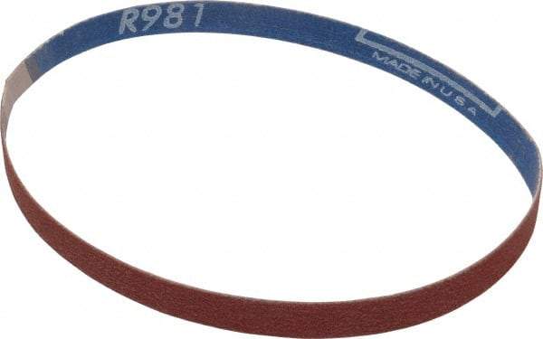 Norton - 1/2" Wide x 18" OAL, 120 Grit, Ceramic Abrasive Belt - Ceramic, Fine, Coated, Y Weighted Cloth Backing, Series R981 - Makers Industrial Supply