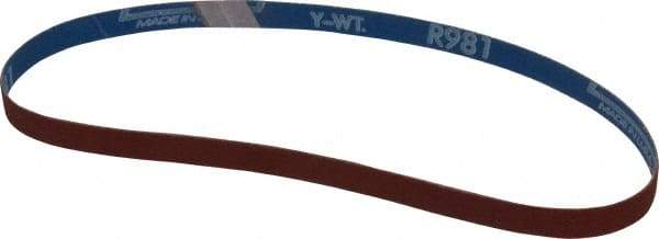 Norton - 1/2" Wide x 24" OAL, 120 Grit, Ceramic Abrasive Belt - Ceramic, Fine, Coated, Y Weighted Cloth Backing, Series R981 - Makers Industrial Supply