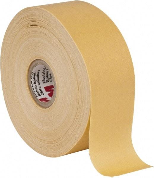 3M - 1-1/2" x 110', Yellow Cotton Cloth Electrical Tape - Series 2520, 8 mil Thick, 800 V/mil Dielectric Strength, 50 Lb./Inch Tensile Strength - Makers Industrial Supply