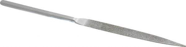 Strauss - 8-1/2" OAL Coarse Half Round Needle Diamond File - 1/2" Wide x 5/32" Thick, 4-3/8 LOC, 181 Grit - Makers Industrial Supply