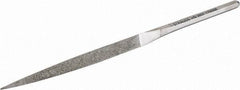 Strauss - 8-1/2" OAL Fine Three Square Needle Diamond File - 3/8" Wide x 3/8" Thick, 4-3/8 LOC, 91 Grit - Makers Industrial Supply